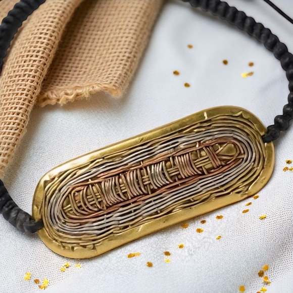 🆕Handcrafted Brass Artisan Bracelet | Adjustable Cord Anklet or Wristwear - Picture 15 of 15